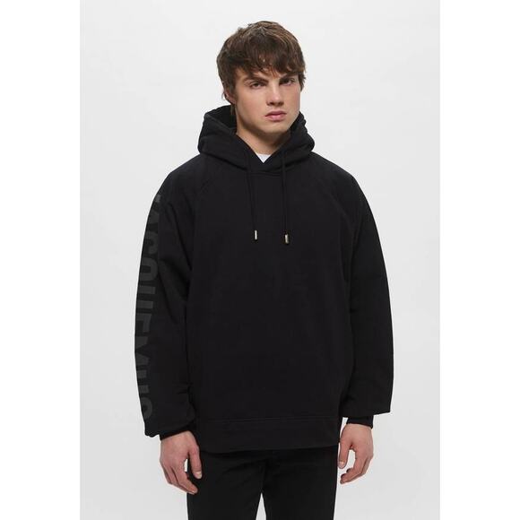 Jacquemus Le Hoodie Typo Logo Sweatshirt in Black S - Picture 1 of 5